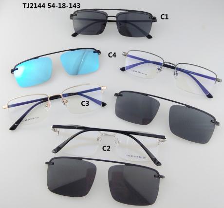 (DHTJ2144)金屬框眼鏡/可拆式太陽眼鏡/時尚套鏡
